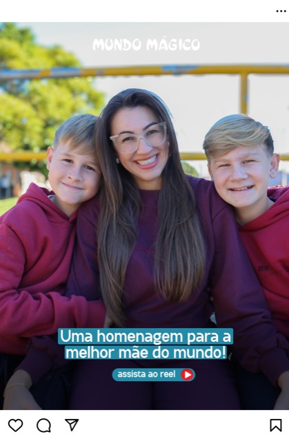 Post Instagram - homenagem em família